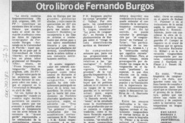 Otro libro de Fernando Burgos  [artículo] Eduardo Barraza J.