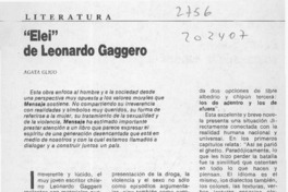 "Elei" de Leonardo Gaggero  [artículo] Agata Gligo.