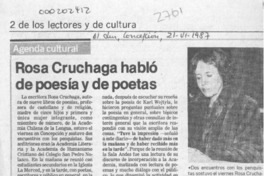Rosa Cruchaga habló de poesía y de poetas