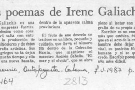 Los poemas de Irene Galiachis  [artículo].