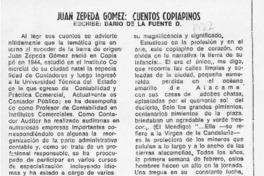 Juan Zepeda Gómez, "Cuentos copiapinos"  [artículo] Darío de la Fuente D.