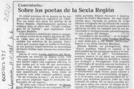 Sobre los poetas de la Sexta Región  [artículo] Pedro Mardones Barrientos.