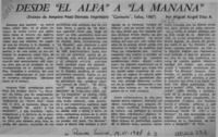 Desde "El Alfa" a "La Mañana"  [artículo] Miguel Angel Díaz A.