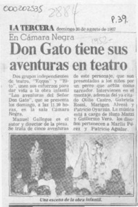 Don Gato tiene sus aventuras en teatro  [artículo].