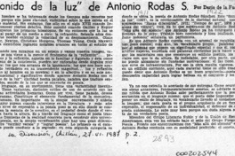 "Sonido de la luz" de Antonio Rodas S.  [artículo] Darío de la Fuente.