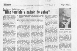 "Niño terrible y patrón de yates"  [artículo].