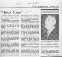 "Halcón Ligero"  [artículo] Sergio Ramón Fuentealba.