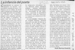 La infancia del poeta  [artículo] Pacián Martínez Elissetche.