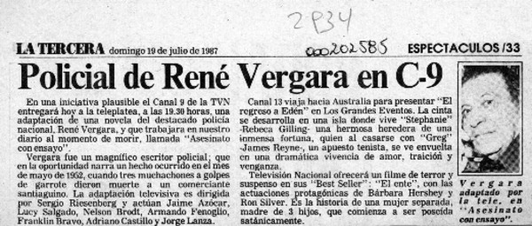 Policial de René Vergara en C-9  [artículo].