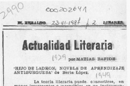 Actualidad literaria  [artículo] Matías Rafide.