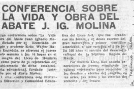 Conferencia sobre la vida y obra del abate J. Ig. Molina  [artículo].