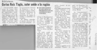 Carlos Ruiz Tagle, autor unido a la región  [artículo].