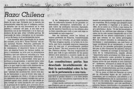 Raza chilena  [artículo] César Besio Rollero.