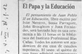 El Papa y la educación  [artículo].