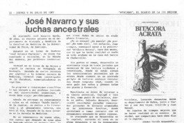 José Navarro y sus luchas ancestrales