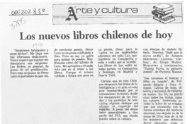 Los Nuevos libros chilenos de hoy  [artículo].
