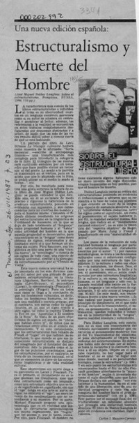 Estructuralismo y muerte del hombre  [artículo] Carlos I. Massini-Correas.