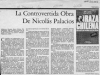 La controvertida obra de Nicolás Palacios  [artículo] Enrique Brahm García.