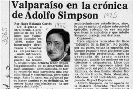 Valparaíso en la crónica de Adolfo Simpson  [artículo] Hugo Rolando Cortés.