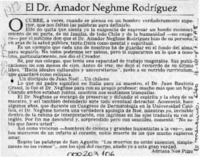El Dr. Amador Neghme Rodríguez  [artículo] Adriana Noé Pizzo.