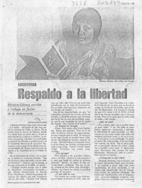Respaldo a la libertad  [artículo] Guillermo Blanco.
