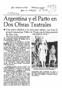 Argentina y el parto en dos obras teatrales  [artículo].