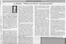 A. Foxley, "Chile y su futuro, un país posible"  [artículo].