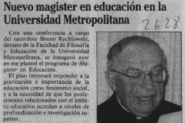 Nuevo magister en educación en la Universidad Metropolitana  [artículo].