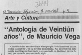 "Antología de veintiún años", de Mauricio Vega