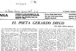 El poeta Gerardo Diego  [artículo] José Vargas Badilla.
