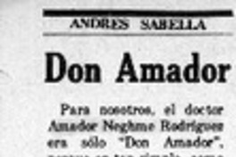 Don Amador  [artículo] Andrés Sabella.