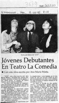 Jóvenes debutantes en Teatro La Comedia  [artículo].