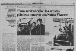 "Para subir al cielo" los artistas plásticos tomaron una Nuñoa-Vivaceta  [artículo].
