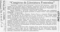 "Congreso de Literatura Femenina"  [artículo].