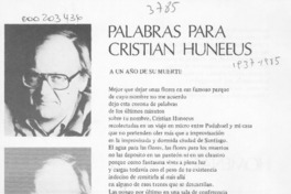 Palabras para Cristián Huneeus