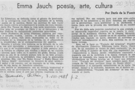 Emma Jauch, poesía, arte, cultura