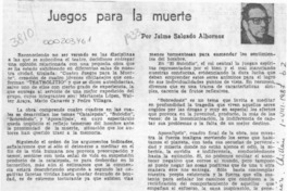 Juegos para la muerte  [artículo] Jaime Salgado Albornoz.