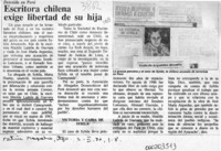 Escritora chilena exige libertad de su hija  [artículo].