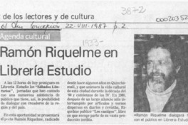 Ramón Riquelme en librería Estudio  [artículo].