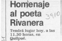 Homenaje al poeta Rivanera  [artículo].