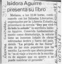 Isidora Aguirre presenta su libro  [artículo].