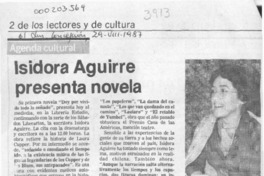 Isidora Aguirre presenta novela  [artículo].
