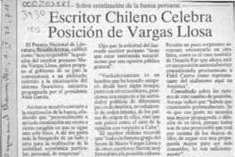 Escritor chileno celebra posición de Vargas Llosa  [artículo].