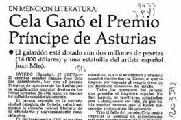 Cela ganó el premio Príncipe de Asturias  [artículo].