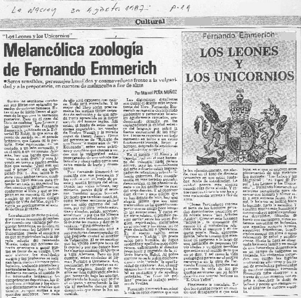 Melancólica zoología de Fernando Emmerich