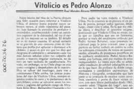 Vitalicio es Pedro Alonzo  [artículo] Raúl Morales Alvarez.