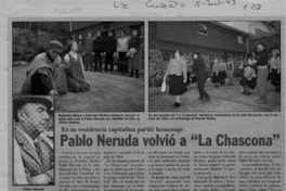 Pablo Neruda volvió a "La Chascona"