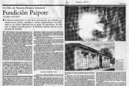 Fundición Paipote  [artículo] Magaly Arenas Zapata.