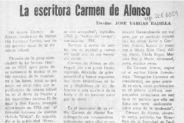 La escritora Carmen de Alonso  [artículo] José Vargas Badilla.