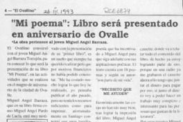 "Mi poema", libro será presentado en aniversario de Ovalle  [artículo].